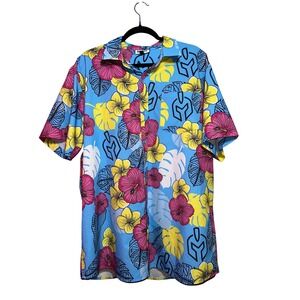 Roody Molon Labe Spartan Hawaiian Shirt 2XL Blue Floral Tactical